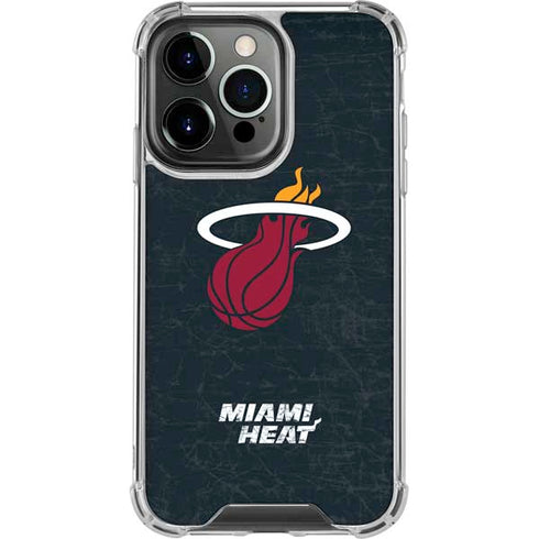 NBA Miami Heat Black Partial Logo iPhone 15 Pro Clear Case